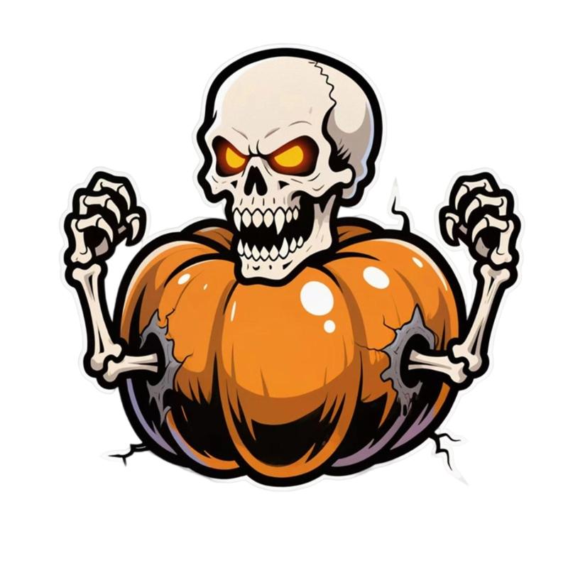 Creative Pumpkin Vehicle Stickers Weatherproof Adhesive Decals For Cars Trucks Halloween Theme Party Decoration