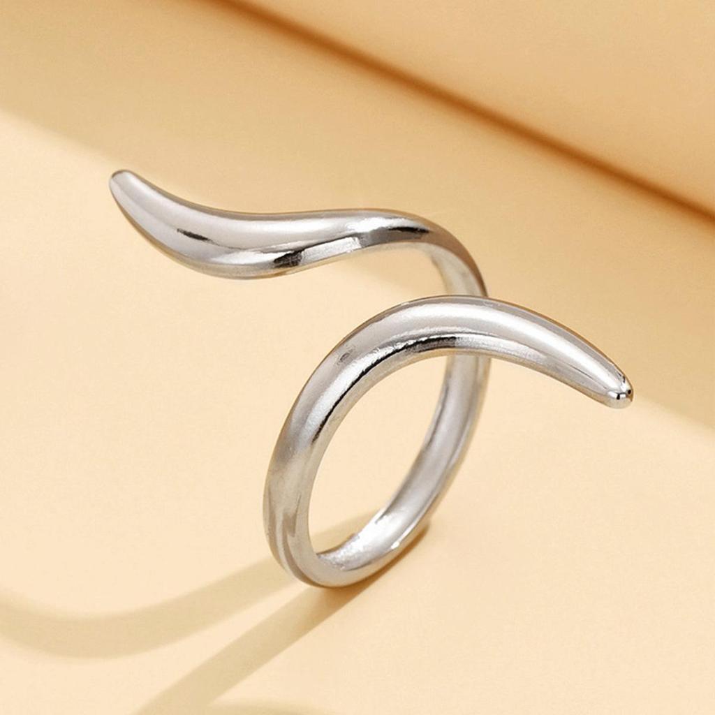 Adjustable 18K Gold Geometric Stainless Steel Ring