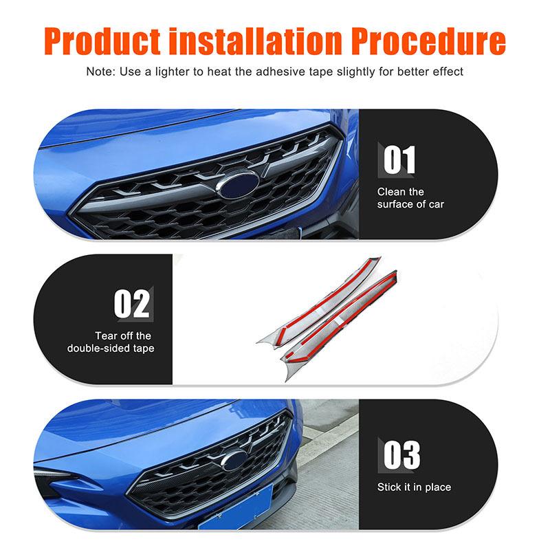 Für Subaru WRX STI   2024 ABS Schwarz Auto Front Mittelgitter Formteil Abdeckung Zierleiste Auto Zubehör