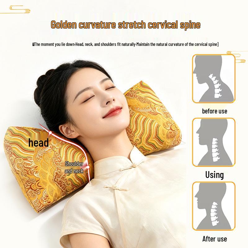 Mugwort Buckwheat Cervical Pillow - Detachable Neck Support for Sleep Health and Moxibustion.