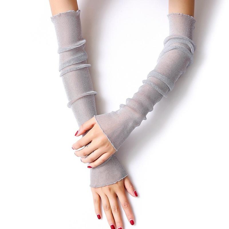 A Pair of Ice Sleeve Ice Silk Sun Sleeve UV Protection Female Driving Sleeve Lace Sleeve Foot Cover