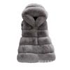 Autumn and Winter New Imitation Fox Fur Hooded Fur Vest, Women's Medium and Long Slim Fur