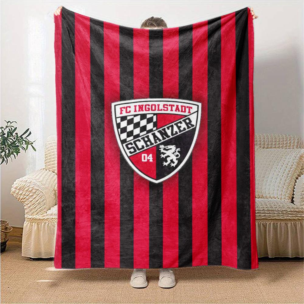 FC Ingolstadt Schanzer Print Flannel Blanket High Quality Warm Comfortable Cover for All Seasons Perfect for Gifts Home Decor