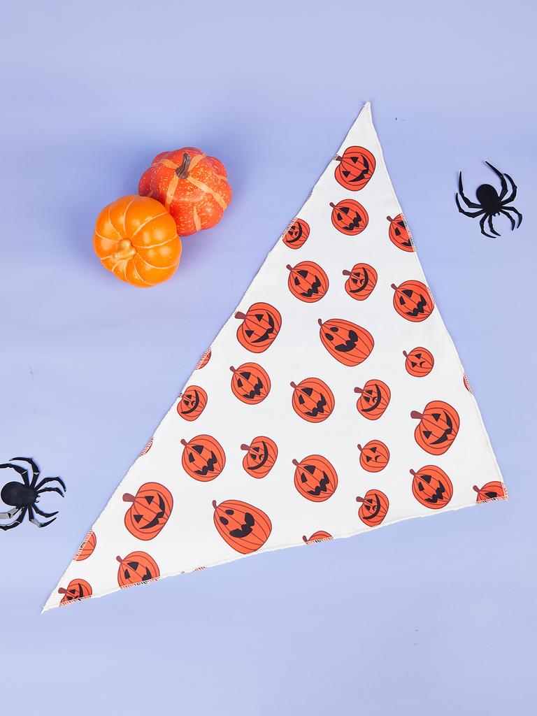 Halloween Dog Bandana, Pumpkin and Spider  Web Bibs Triangle  Pet Scarf, Multiple Sizes  Soft and  Adjustable Fit