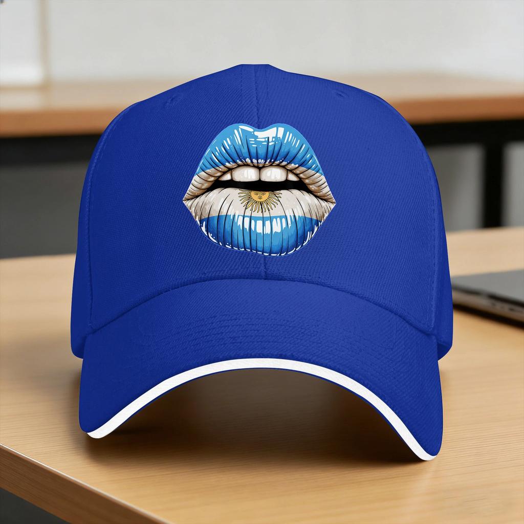 Spring Argentina Flag Lips Baseball Cap Outdoor Gym Fashion Custom DIY Sun Hip Hop Hats Women Unisex High Quality Snapback Cap