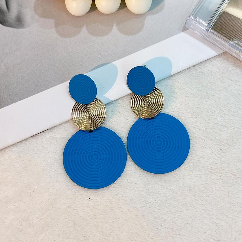 Stylish Dangle Earrings Trio Circle Design Pick A Color U Prefer Match Daily Outfits Party Accessories Fashionable Trendy Stuff