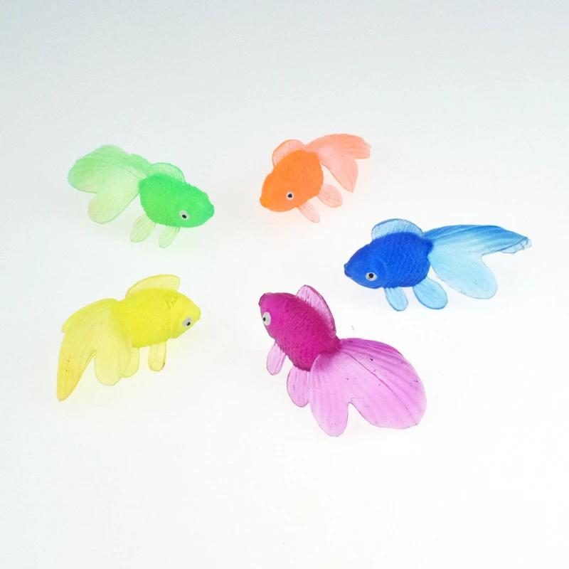 10Pcs Children's Gift Soft Rubber Goldfish Toy Bathing Toy Goldfish Model Children’s Fun Toy Swimming Beach Toy Home Accessories