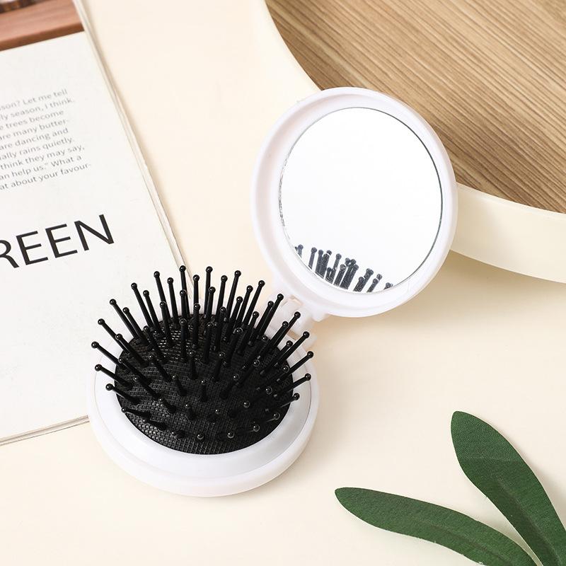 Mini folding hair brush head airbag hair comb anti-static styling accessories portable travel hair brush comb