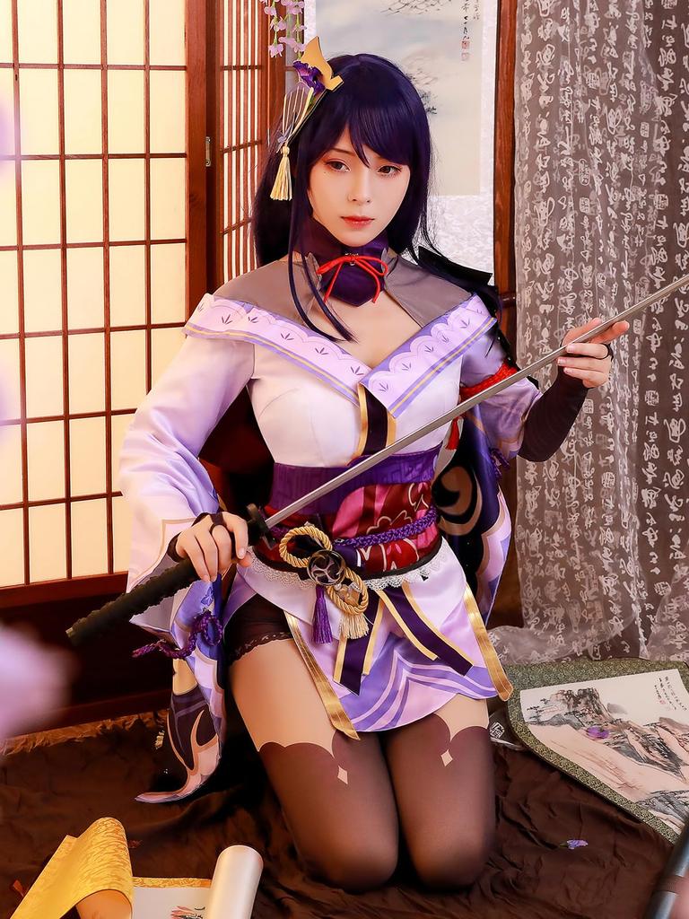 Genshin Cosplay Raiden General Baal Shadow Genshin Game Cosplay Costume Halloween Costume Event Fancy Dress Photo Session XL [CR ROLECOS]