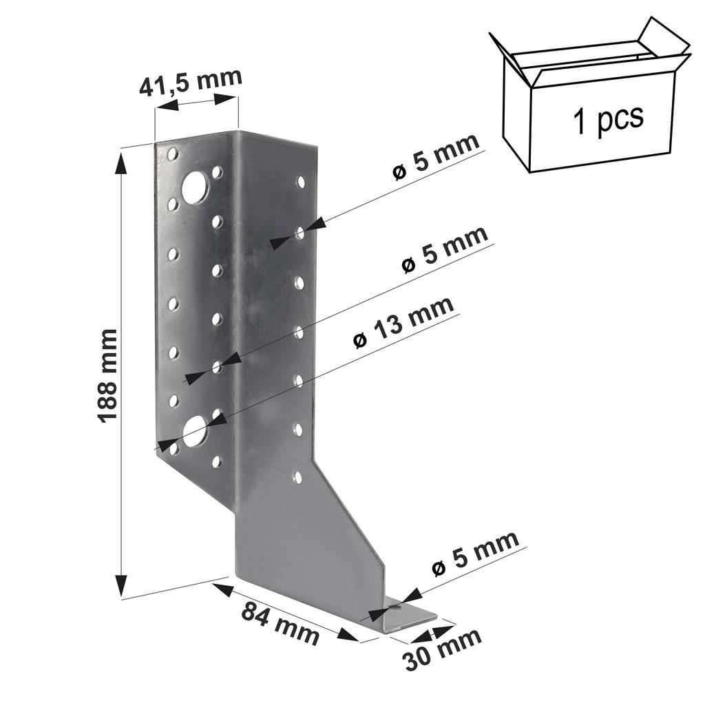 Split beam hanger 30x188x84x2mm left (1)