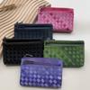 Genuine Leather Mini Zipper Coin Purse Handwoven Slim Card Holder Key Case Daily Use Unisex