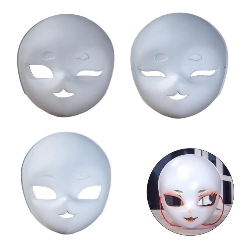 Plastikmaske Handbemalte Maske Unbemalte Maskerade-Maske Leere Bemalbare Maske für Kind Erwachsener Halloween-Kostüm