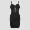 Vestido Mini Corset de Renda Branca com Alça Fina Bodycon Vestido de Festa