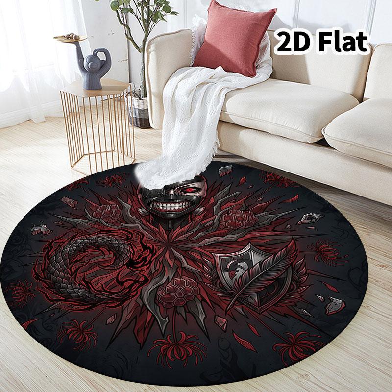 Tokyo Ghoul Round Area Rug Carpet Rug For Living Room Bedroom Sofa Playroom Decor Nonslip Floor Mat