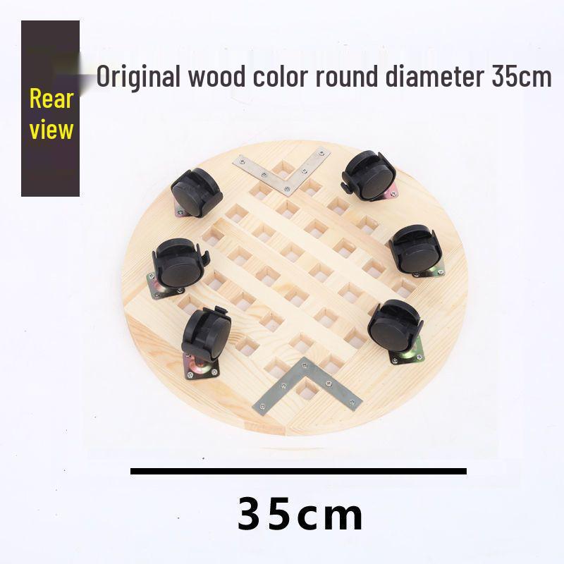 Bonsai Wood Flower Stand with Wheels | Square/Round Anti-Corrosion Elevated Pot Tray for Indoors