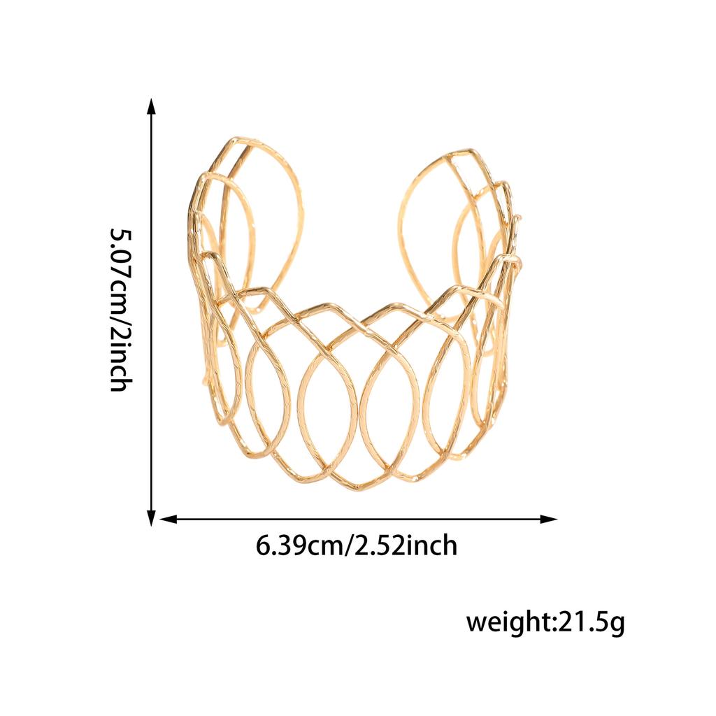 European and American Exaggerated Geometric Hollow Wave Bracelet, Personalized Creative Weaving Design, High-end Bracelet, Bracelet, Women's Jewelry