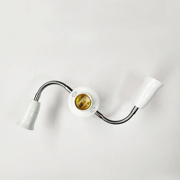 

Adjustable White E27 Base Light Socket Splitter Gooseneck LED Bulbs Holder Converter with Extension Hose 3 4 5 Way Adapter