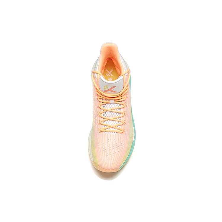 New Anta KT4 Klay Thompson, Playoffs The Depth Of A Quiet Stream High Top Basketball Shoes Men's White, Red, Yellow, Green 11921101-3