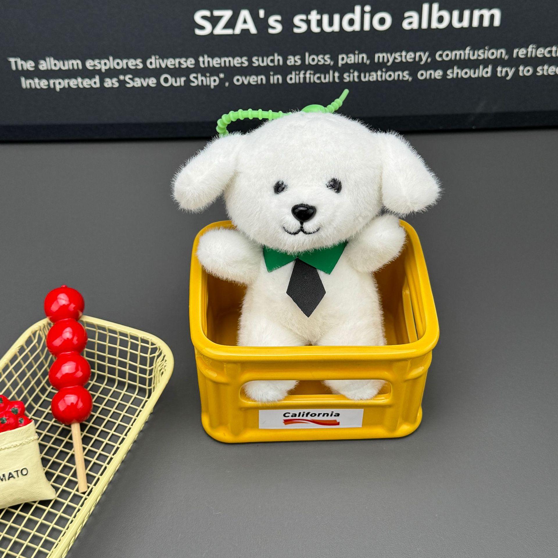 

Latest High Quality Teddy Dog Plush Doll Pendant Cute Tie Dog Doll Keychain Charm Bag Grab Machine Doll Toys Kids Birthday Present