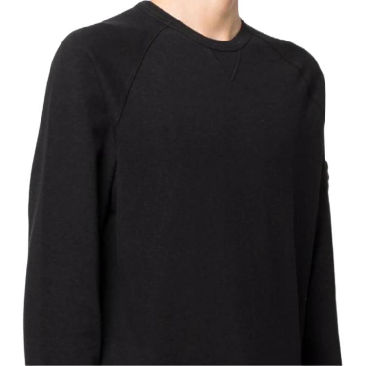 STONE ISLAND Ss22 Logo Pullover Long Sleeve Sweatshirt Men Sweatshirt Black 761566360-V0029