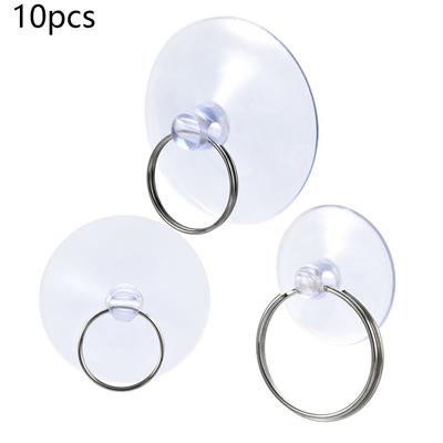 10 pezzi con ventose trasparenti con anello in ferro, ventose in vetro e gomma, aspirazione da 25/35/45 mm