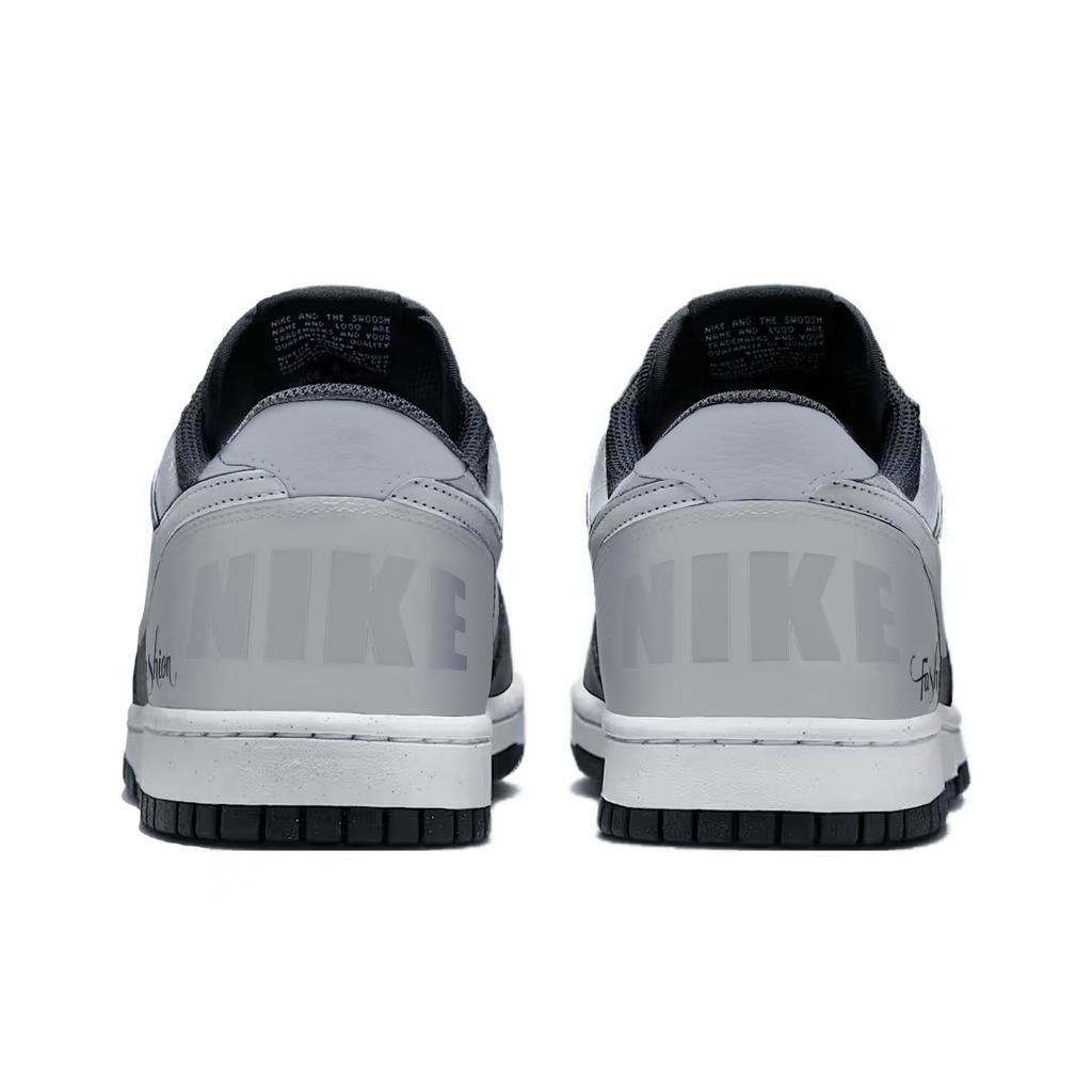 Nike Big Shadow Gray Leather Cushioning Low top Skateboard Shoes Men's Black Gray 355152-016(Team1640-)