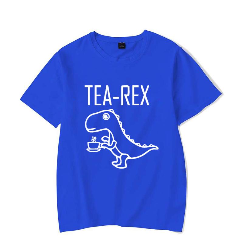 Men Women T-Shirts Tea Rex Funny Dinosaur Drink Coffee T Shirts Fashion Casual TShirt High Quality Streetwear Tops Tee Shirt
