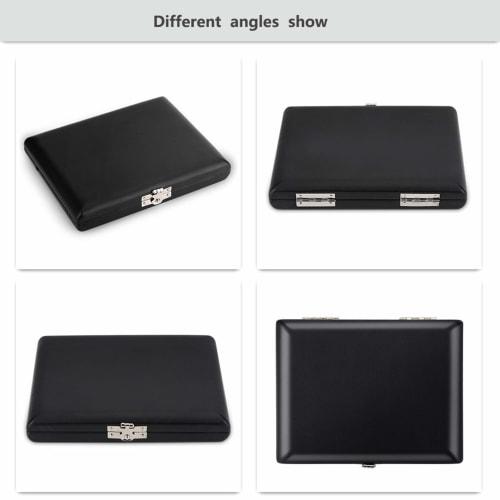 bizofft Wooden Saxophone Reed Case, Waterproof, Easy to Clean with 6 Reed Slots, PU Leather Cover for Home Saxophone