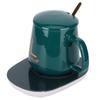 Constant Temperature Cup with Mug Warmer Thermostatic Coaster Mug and Warmer Pad CN (Green(Cup Lid