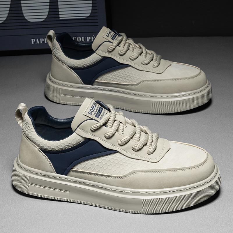 Vielseitige Leder Herren Freizeitschuhe Schnürschuhe Herren Vulkanisierte Schuhe Mode Fahrschuhe Freizeitspaziergänger Männliche Sneakers Skateschuhe