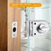 SUS 304 Stainless Steel Single Side Glass Door Lock with Turn Knob Anti-Rust Easy Install for Home Glass Door
