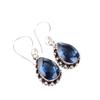 London Blue Topaz Gemstone 925 Sterling Silver Handmade Drop/Dangle Earrings EE-97-10