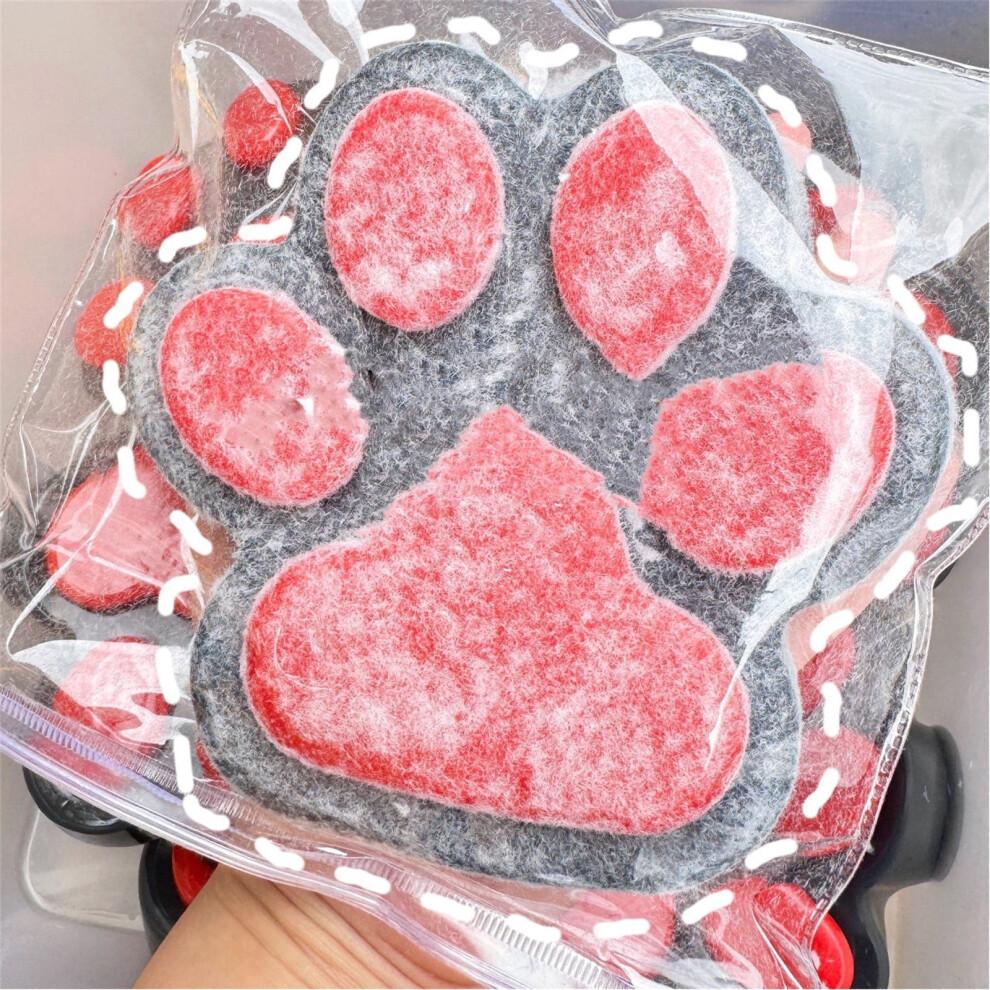 Mačkací hračky ve tvaru kočičí tlapky, 5,5" Ručně vyrobený Taba Squishy, Kožešinová mačkací hračka pro odbourání stresu, Roztomilá měkká fidget hračka