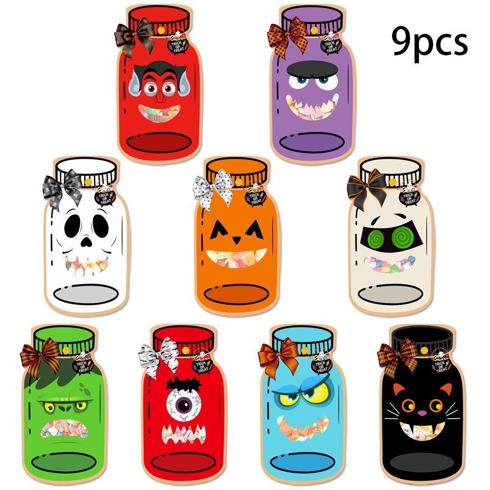 9PCS Halloween Props Gifts Bags Bottle Festival Children's Candy Jar Gifts Candy Packaging