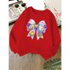 Kids Unisex Crewneck Sweatshirt, Pastel Bow Easter Bunny Chick Egg Tulip Print Soft Fleece Long Sleeve Pullover For Boys Girls Over 4 Years Old