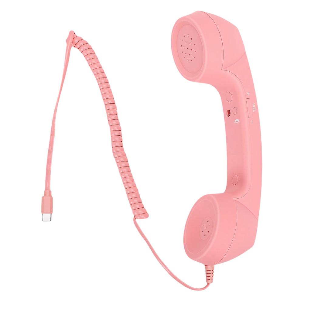 Retro-Telefonhörer Typ C Vintage Kabelgebundener Stecker in Handheld-Handy-Empfänger mit Lautsprecher und Mikrofon für Handy