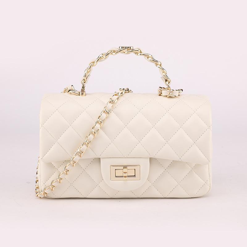 Leather rhombus chain bag women's handbag high-end new versatile single shoulder messenger small square bag