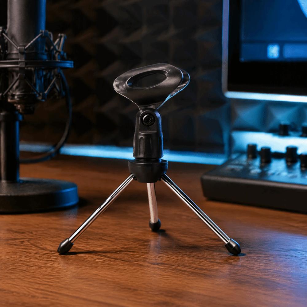 Black Mic Stand Holder Foldable Design Adjustable Tripod Stand Instrument stand For Studio Use