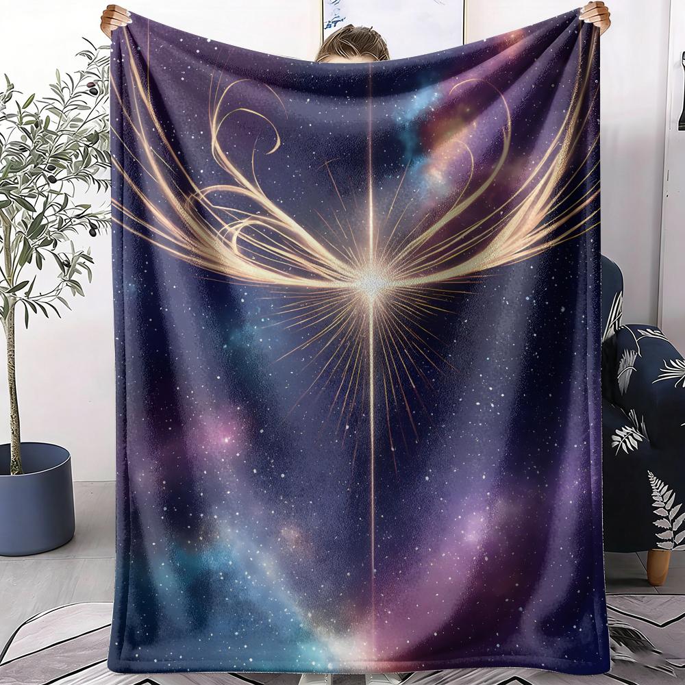 Bright Star in Dark Space Throw Soft Flannel AC Blanket Lightweight Summer Nap Throw Cozy  Blanket for Sofa Bed Travel Home