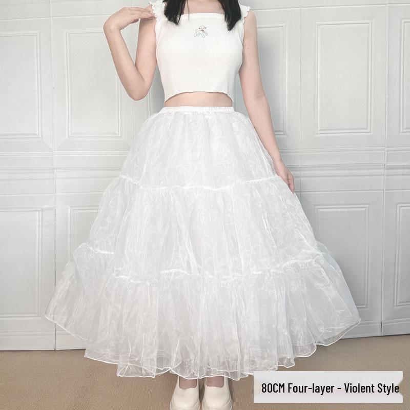 Violent Carmen Lolita Soft Girl Midilanger Petticoat-Rock