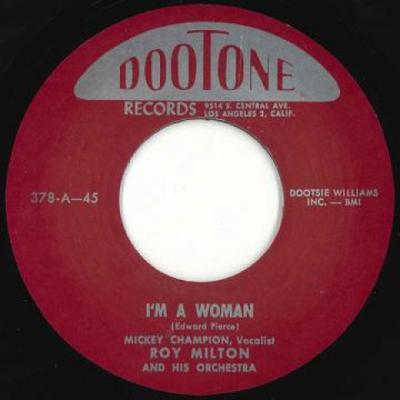 7-tums skiva ROY MILTON / JOHN BRIM - I'm A Woman / It Was A Dream 378 Doo Tone 1955 UK Blues