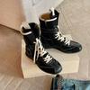 Retro lace-up Martin boots women's retro western style versatile and thin locomotive boots autumn and winter Maillard strap short boots