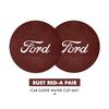 LLKF5 For Ford 2PCS Car Suede Coaster Water Cup Holder Anti-slip Pad Mat Auto Accessories Mk2 Mk3 Ranger Mondeo Mk4 S-MAX Kuga Mustang
