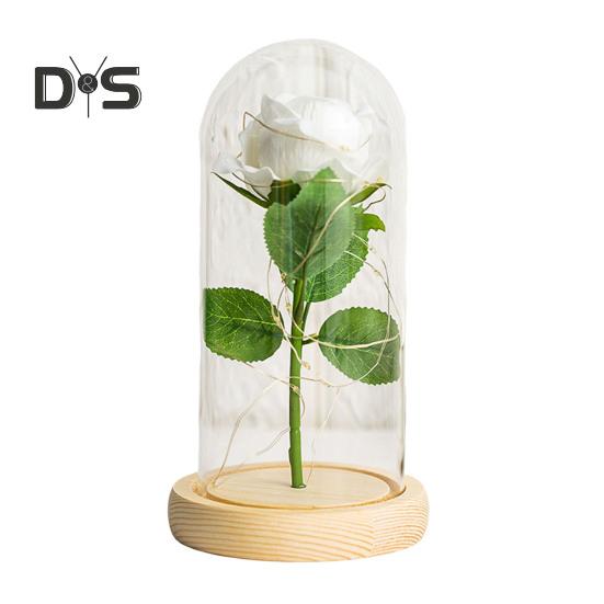 Artificial Rose Flowers Eternal Rose with LED Light Realistic Looking Battery Powered Simulation Rose Flower Holiday Gifts