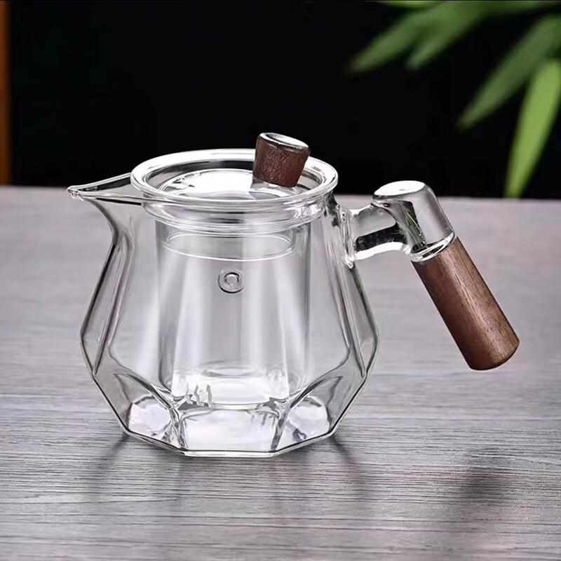Jialang High-Temperature Glass Teapot with Walnut Handle