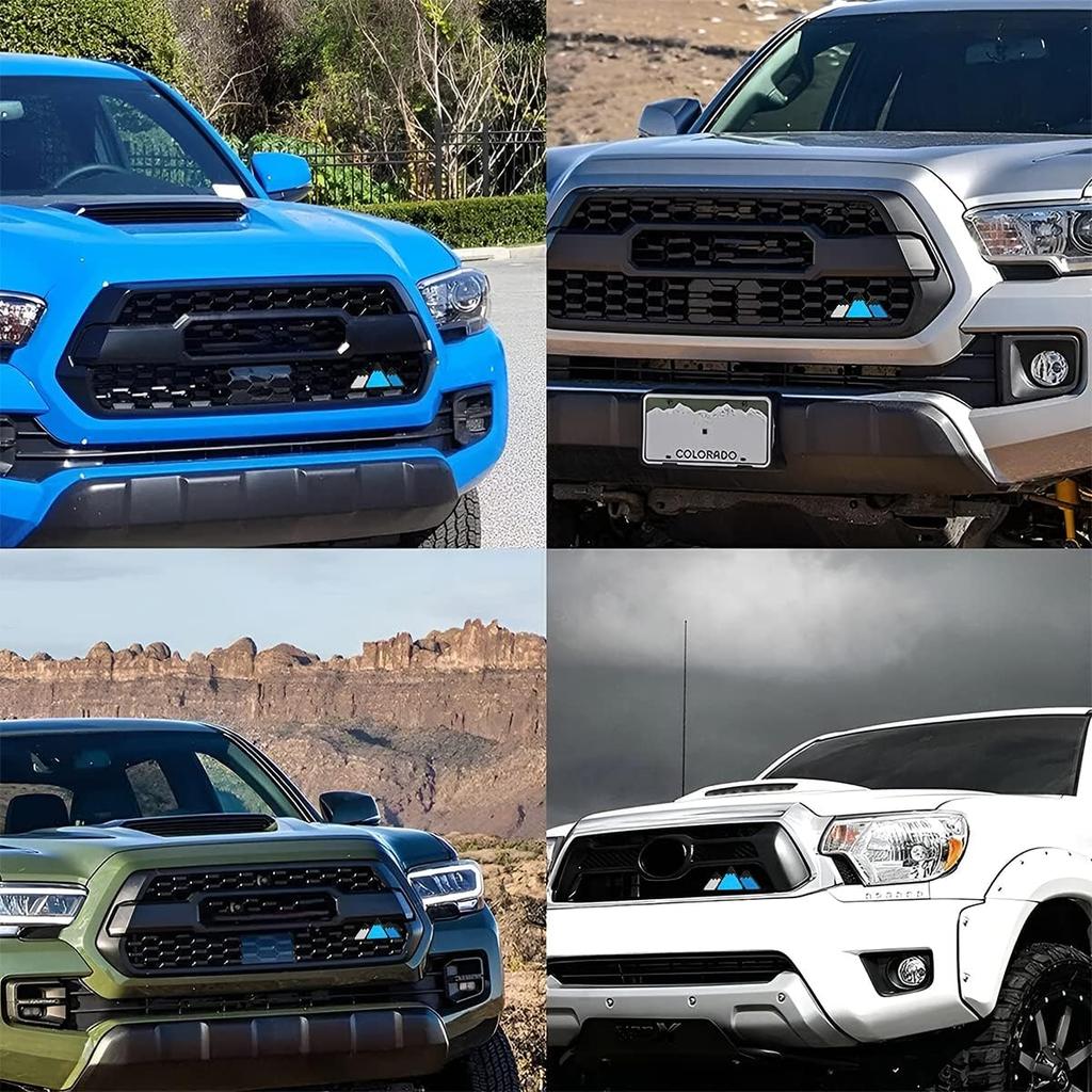 3 Colors Grille Badge Tri Colors Emblem For Toyota Tacoma Tundra 4Runner Highlande Rav4 CHR Strip Air Inlet Auto Car Accessorie