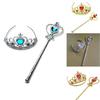 Glänzendes Mädchen Prinzessin Belle Verkleidungsparty Accessoire 2-teiliges Set mit Zauberstab Tiara