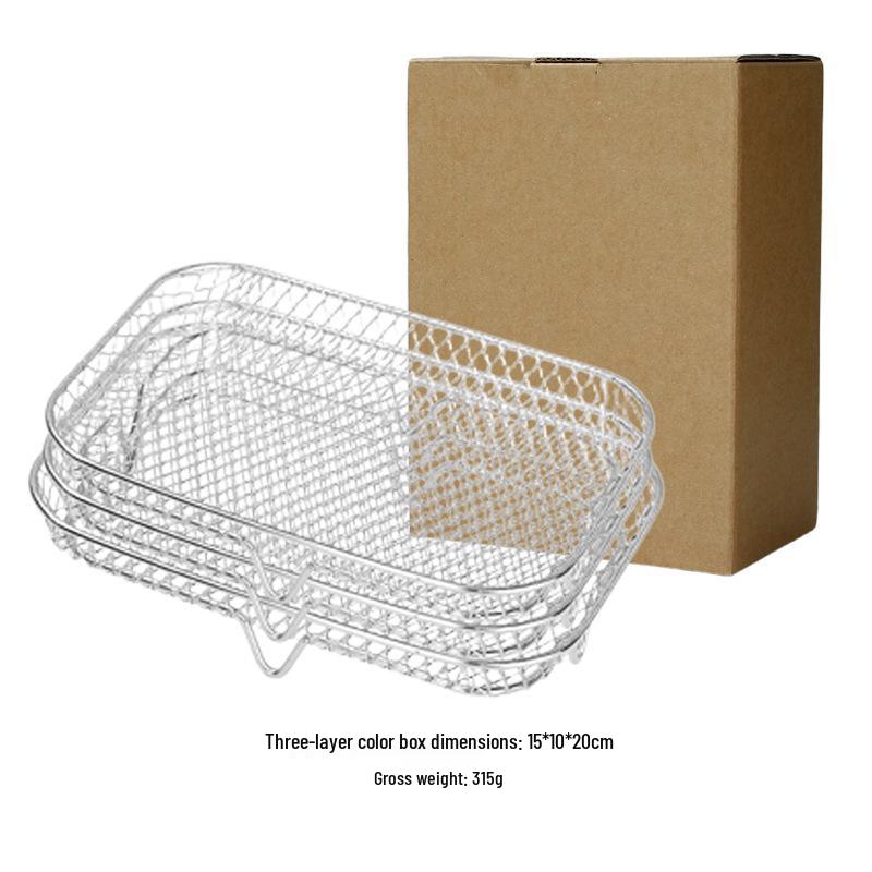304 Stainless Steel Air Fryer & Microwave Grill Rack with Oil Filter Net - Heat Resistant