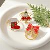 Holiday Table Rings for Christmas Napkin Use, Color Detail Table Piece with Enamel Look and Single Unit Scope