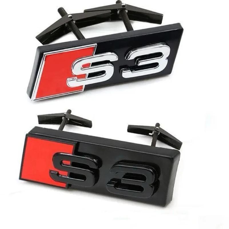 1pc ABS Car Front Grille Badge Emblem Logo For S3 S4 S5 S6 S7 S8 Exterior Modification Accessories Decoration Stickers